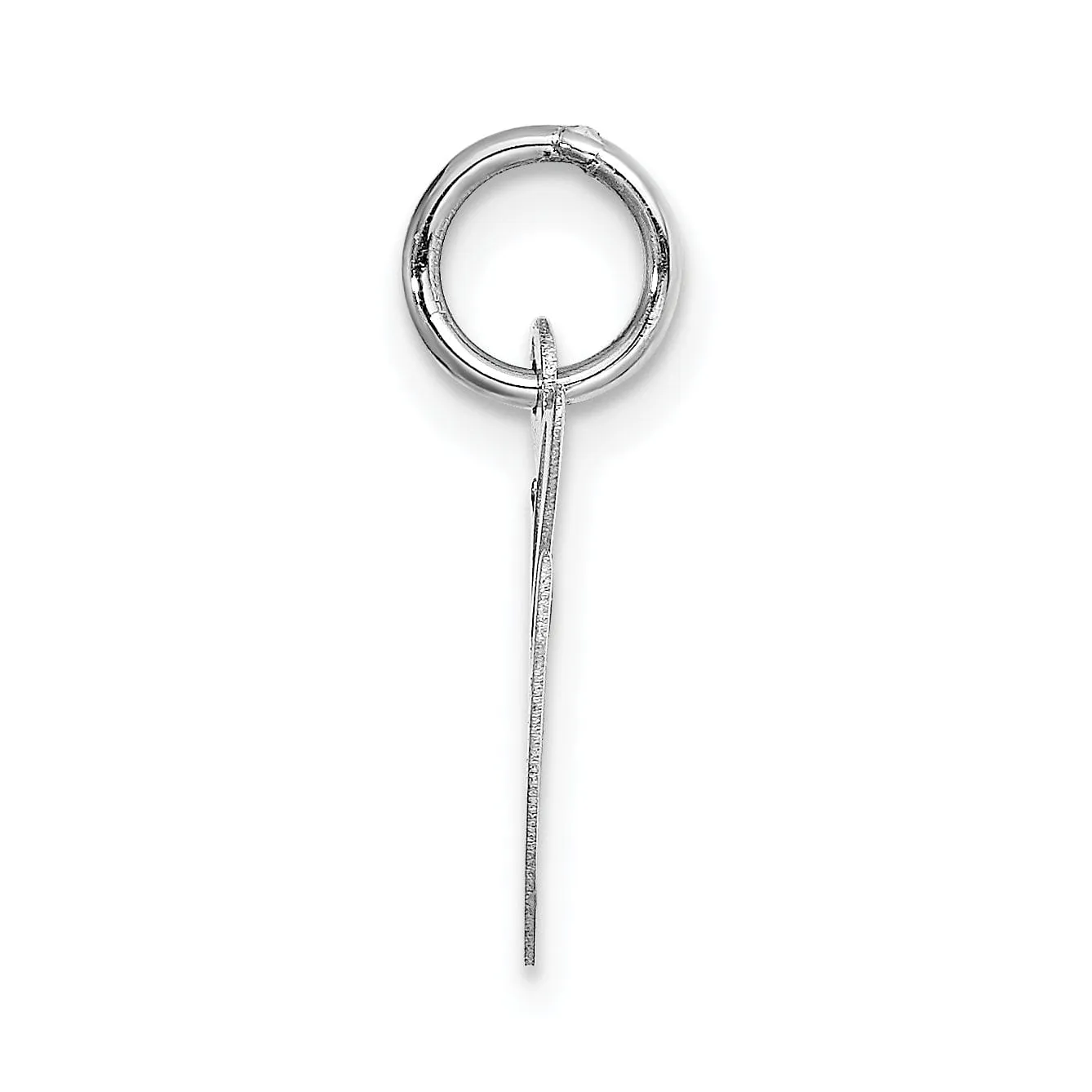 14K White Gold Small Size Fancy Script Letter G Initial Pendant