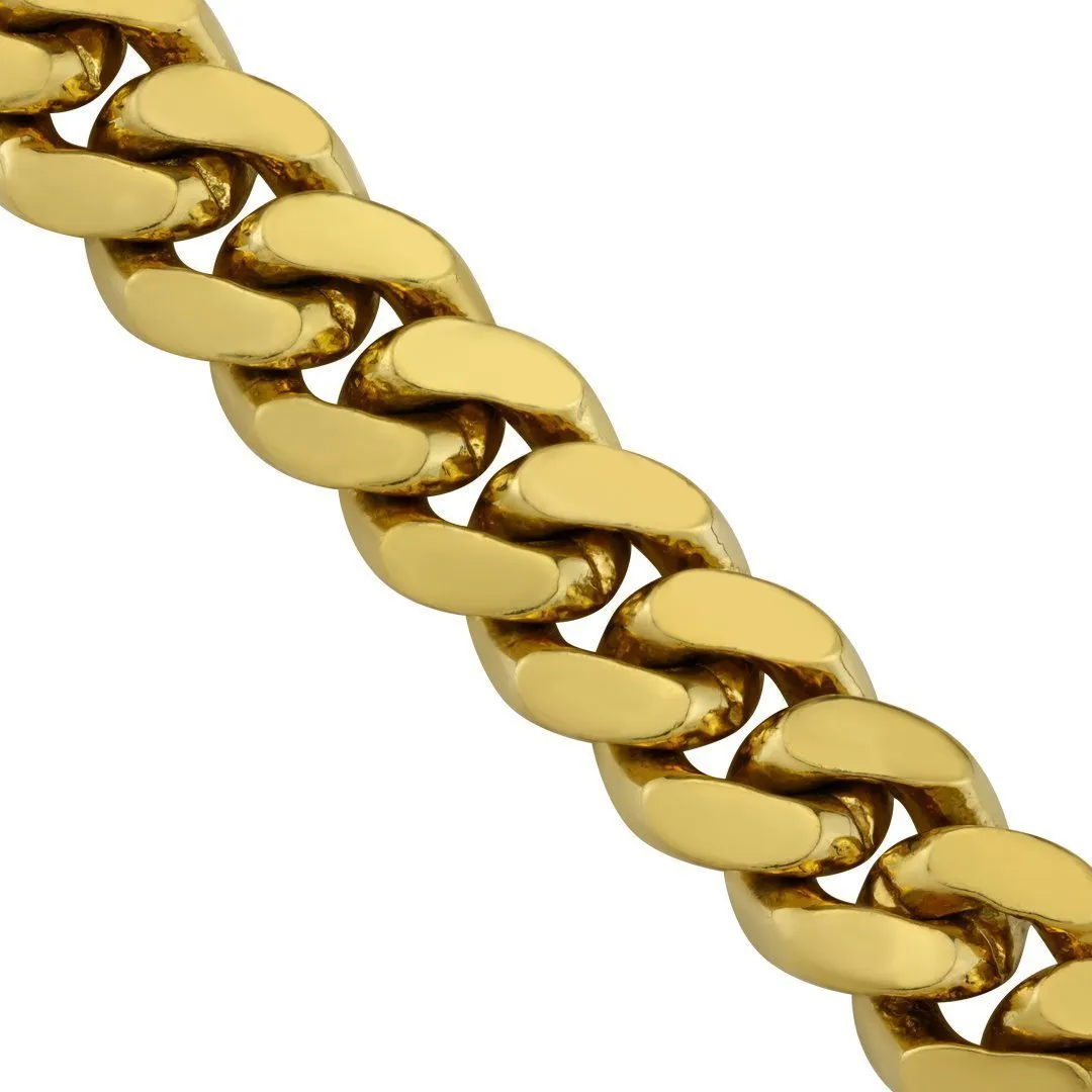 14k Yellow Gold Solid Mens Cuban Link Chain 8.25 mm