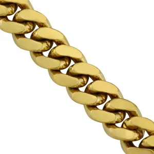 14k Yellow Gold Solid Mens Cuban Link Chain 8.25 mm