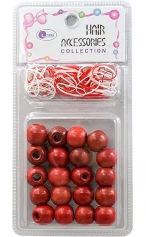 22 Wood Beads w/ Elastics #75614