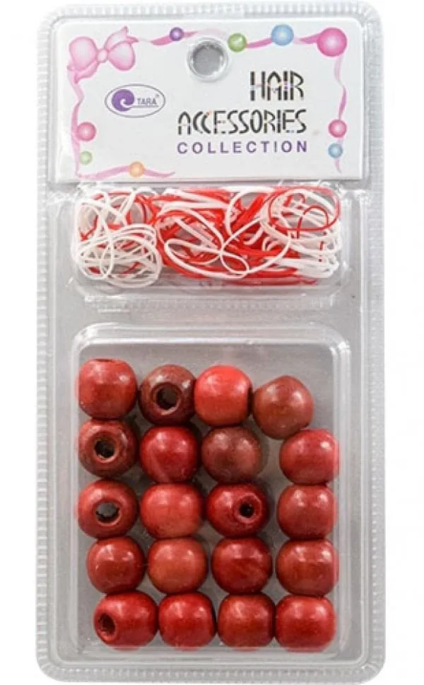 22 Wood Beads w/ Elastics #75614