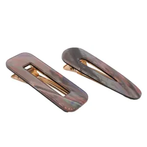 2PCS Fashion Hair Clips for Women Girls Acrylic Hairpins Duckbill Hair Accessories Hollow Shell Mermaid