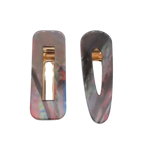 2PCS Fashion Hair Clips for Women Girls Acrylic Hairpins Duckbill Hair Accessories Hollow Shell Mermaid
