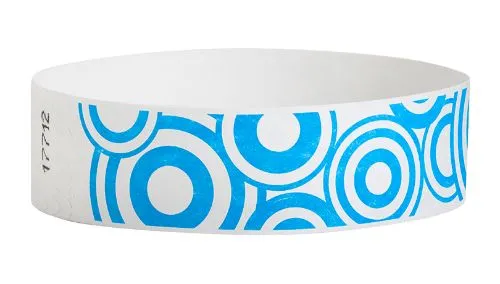 3/4" Tyvek® Wristbands - Blue Disks