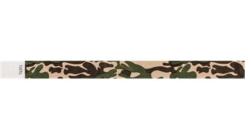 3/4" Tyvek® Wristbands - Camouflage