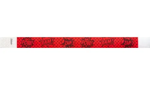 3/4" Tyvek® Wristbands - Comic Superhero