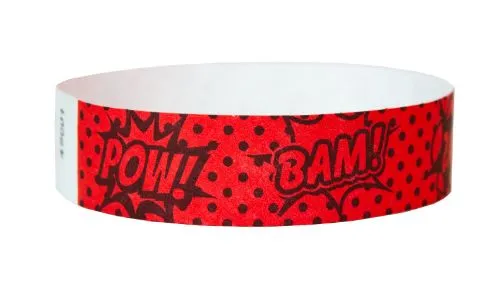 3/4" Tyvek® Wristbands - Comic Superhero