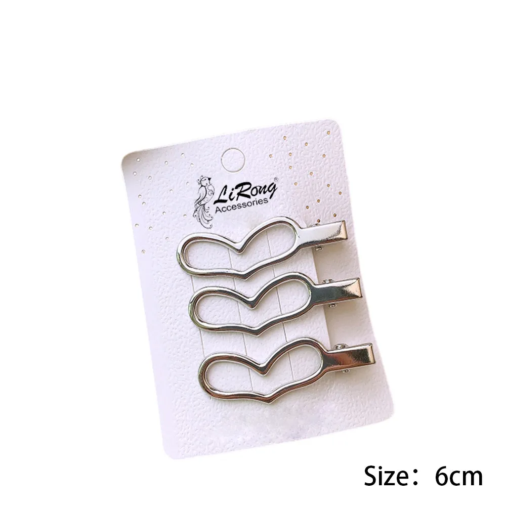 3Pcs/Set Geometric Barrettes Hollow Star Hair Clips Ornament Girls Heart Bows Sweet Hairpins Y2K BB Clip Girls Hair Accessories