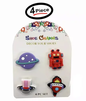 4 Pcs Spacecraft Design Shoe Charms For Croc Bracelet Shoe