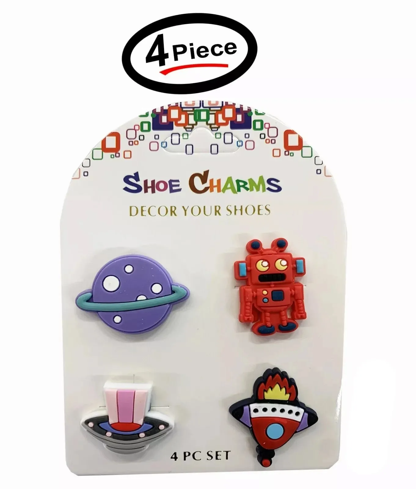 4 Pcs Spacecraft Design Shoe Charms For Croc Bracelet Shoe