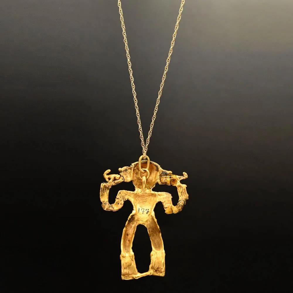 A large Costa Rican Tumbaga Pendant of a Shaman, International Group, ca. 400 - 900 CE