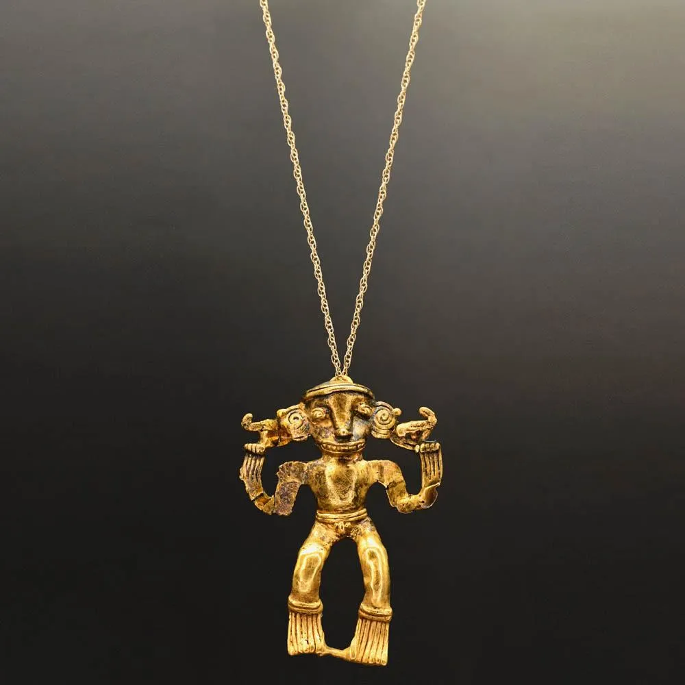 A large Costa Rican Tumbaga Pendant of a Shaman, International Group, ca. 400 - 900 CE