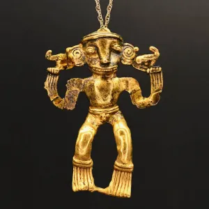 A large Costa Rican Tumbaga Pendant of a Shaman, International Group, ca. 400 - 900 CE