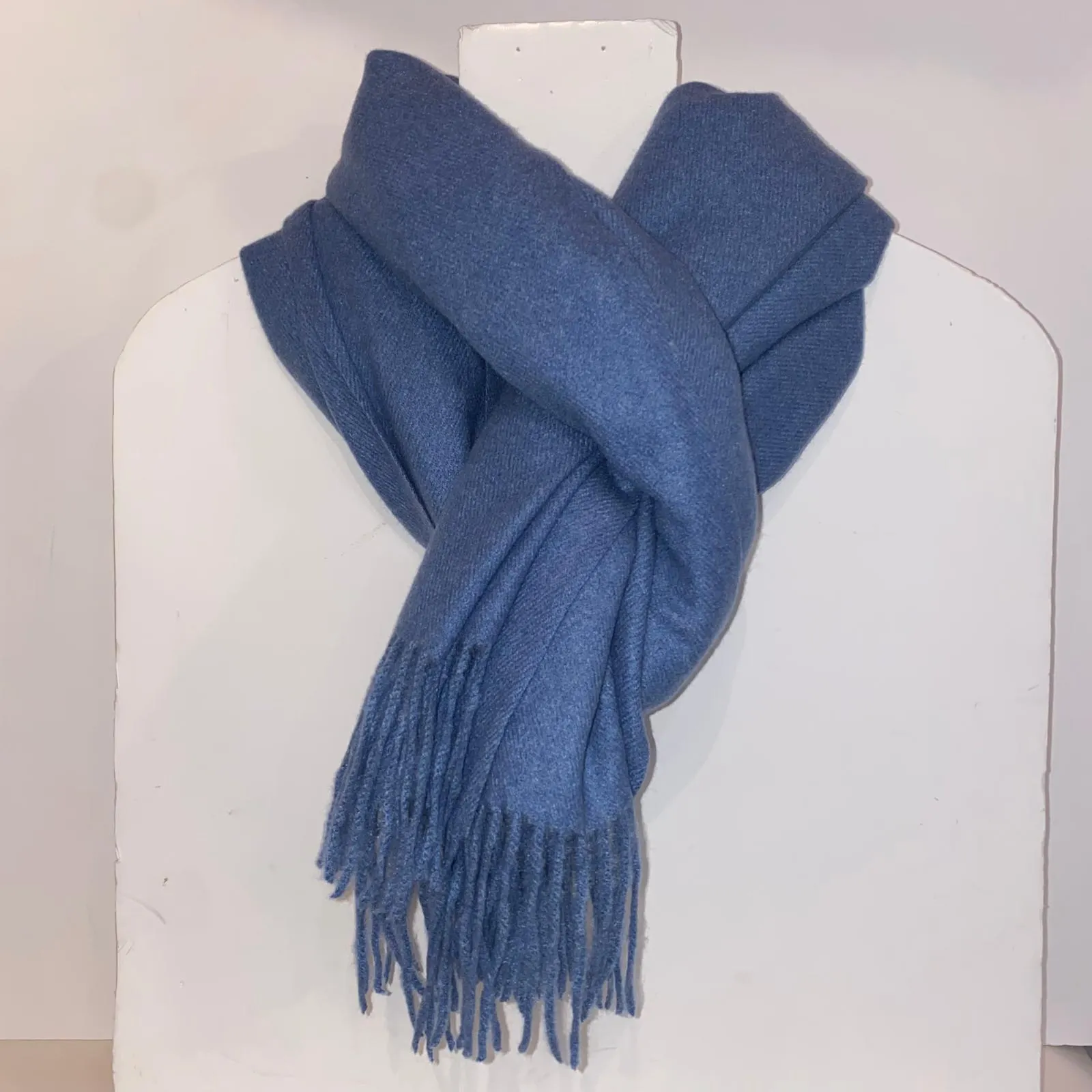 Adele - Cashmere Wool Blend Scarf - Denim