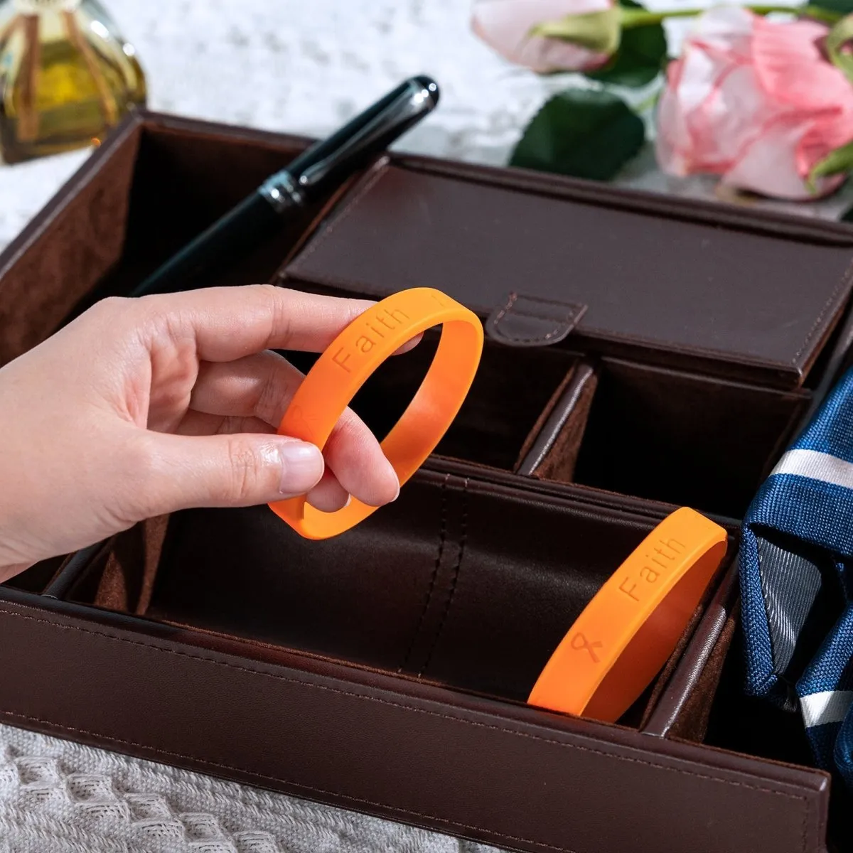 Adult Gun Violence/Mass Shooting Orange Silicone Bracelet Wristbands