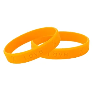 Adult Gun Violence/Mass Shooting Orange Silicone Bracelet Wristbands