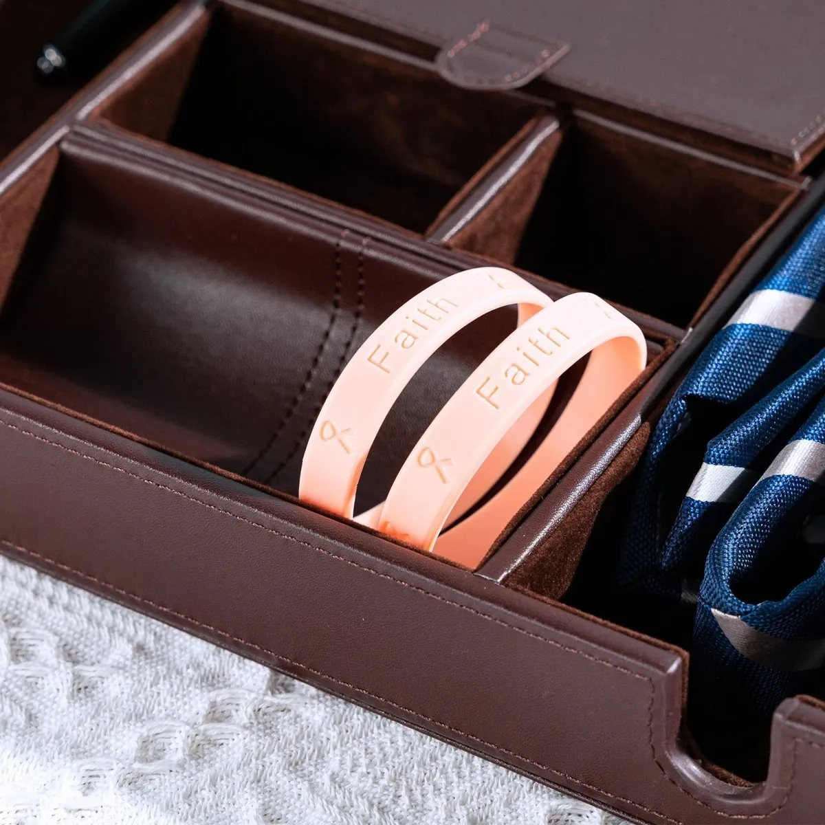 Adult Peach Silicone Bracelet Wristbands