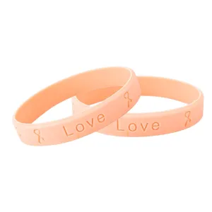 Adult Peach Silicone Bracelet Wristbands