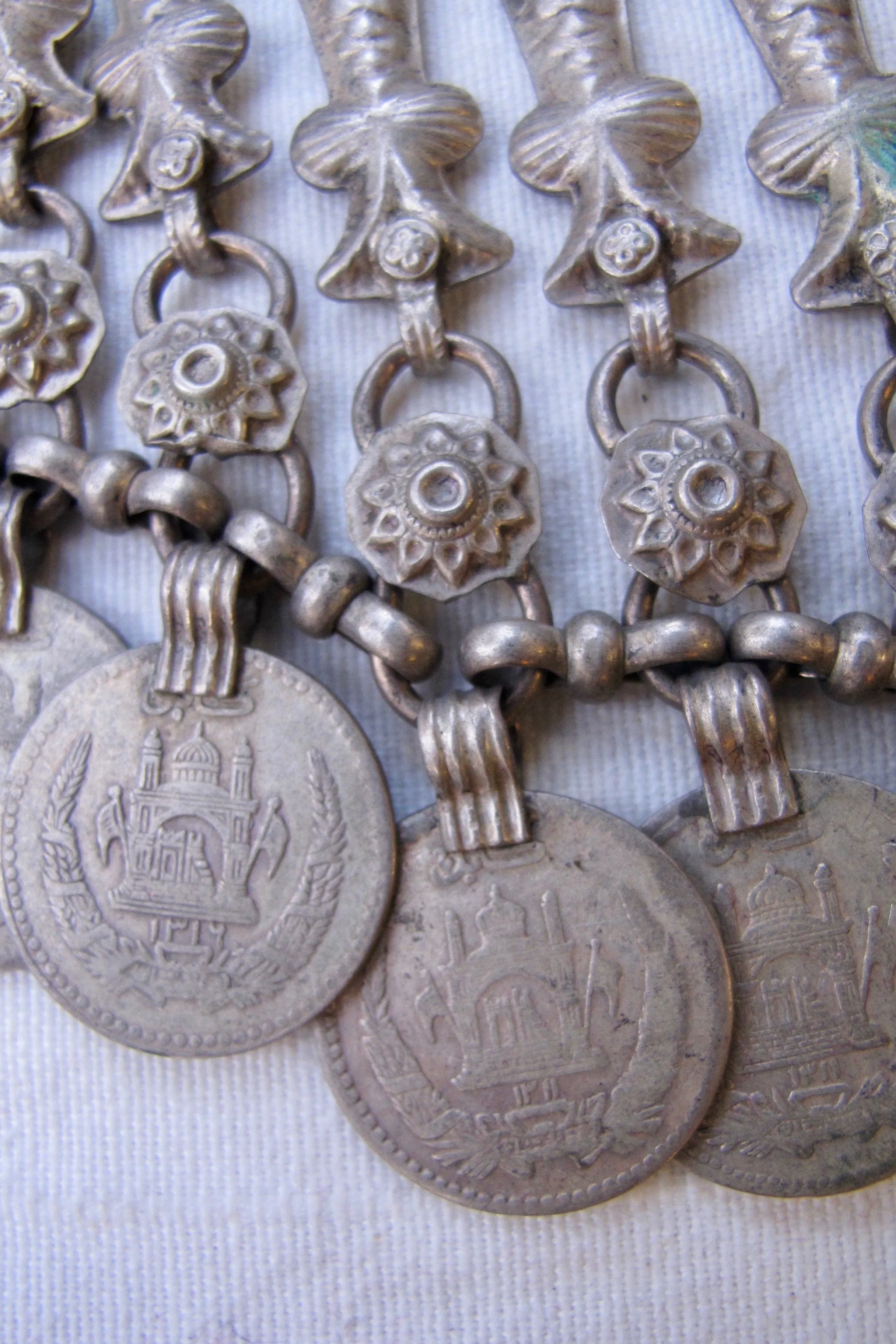 Afghani Enamel and Silver Coin Choker - SOLD