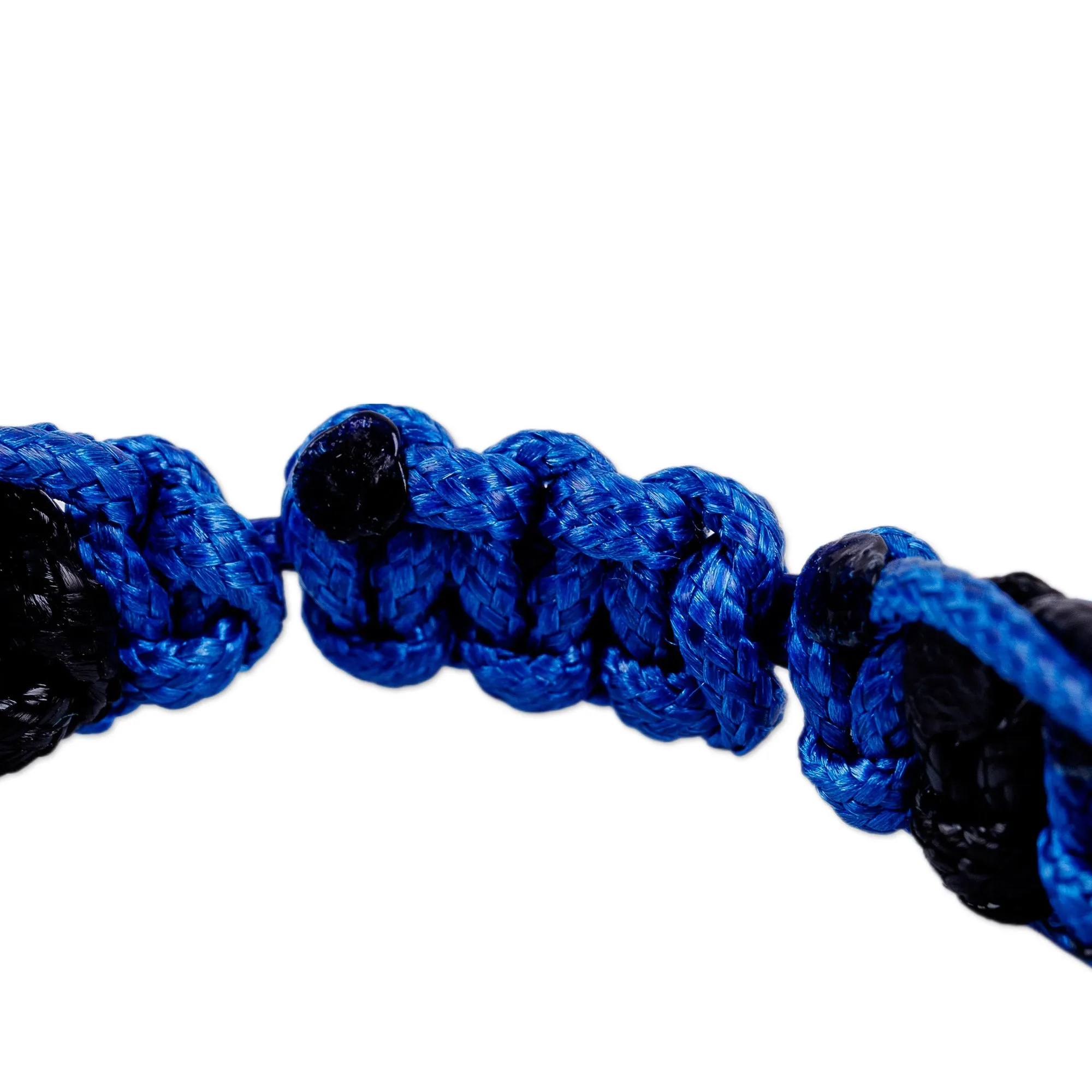 Agate & Lapis Lazuli Beaded Macrame Shambhala-Style Bracelet - Shambhala Style | NOVICA