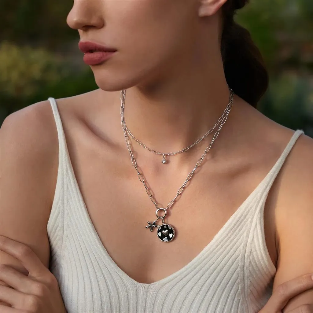 Ania Haie Heart Enamel & Malachite Charm Pendant