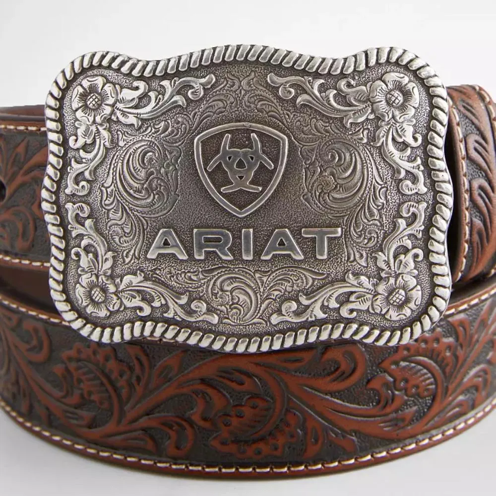 Ariat Mens Floral Tooled Belt - A1020467