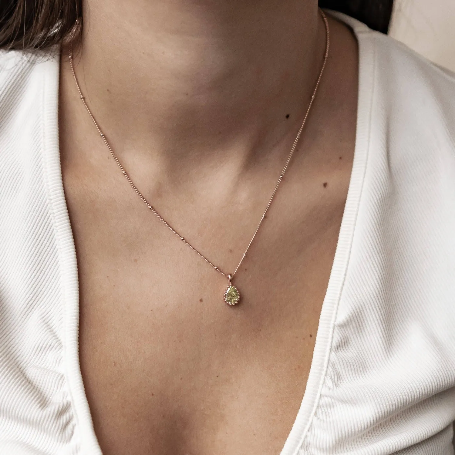 August Peridot Birthstone Necklace Sterling Silver