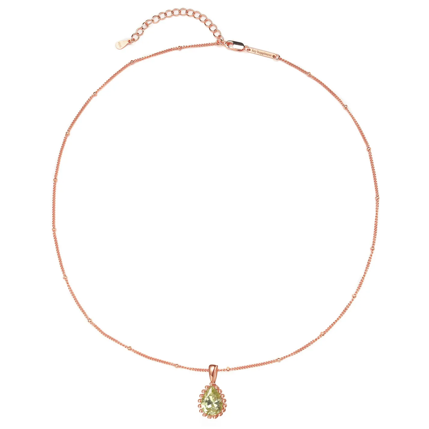 August Peridot Birthstone Necklace Sterling Silver