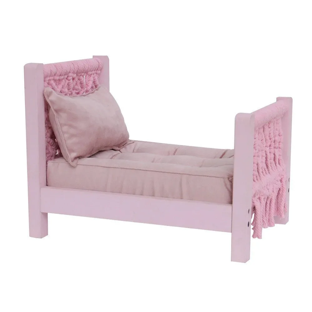 Babymoon Macrame Bed | Wooden Properties | Baby Photography Props | Pink