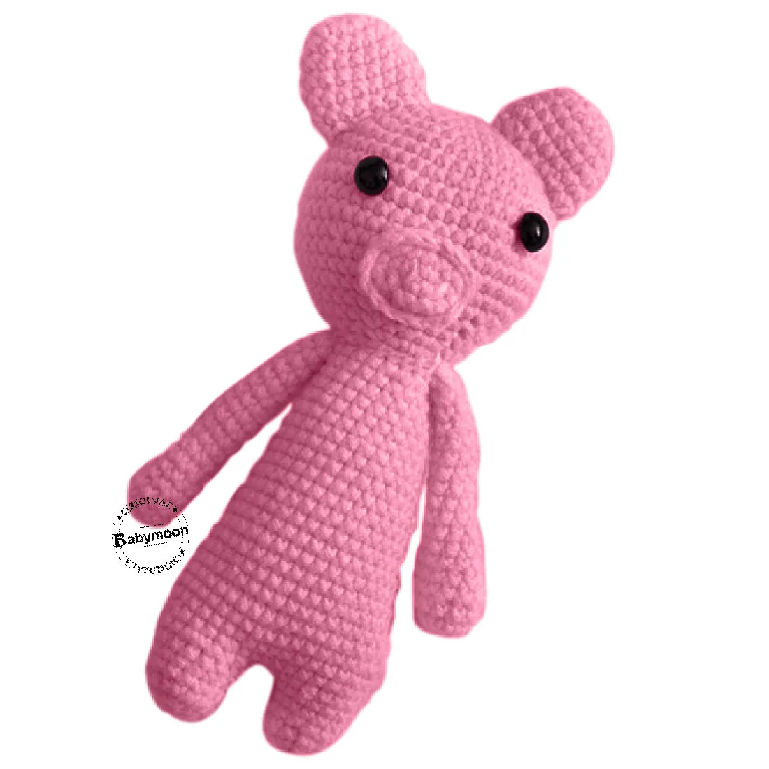 Babymoon Piggy (17 Cm) Handmade Knitted Stuffed Animal Baby Kids Photography Shoot Props Organic Toys