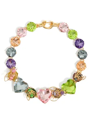 bee-motif crystal-embellished necklace