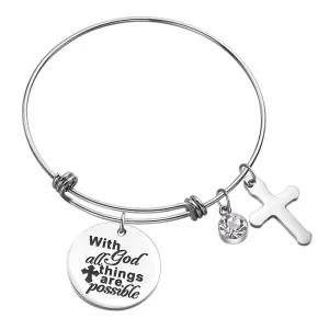 Bible Verse Bracelet <br> All Things Are Possible (Bangle)