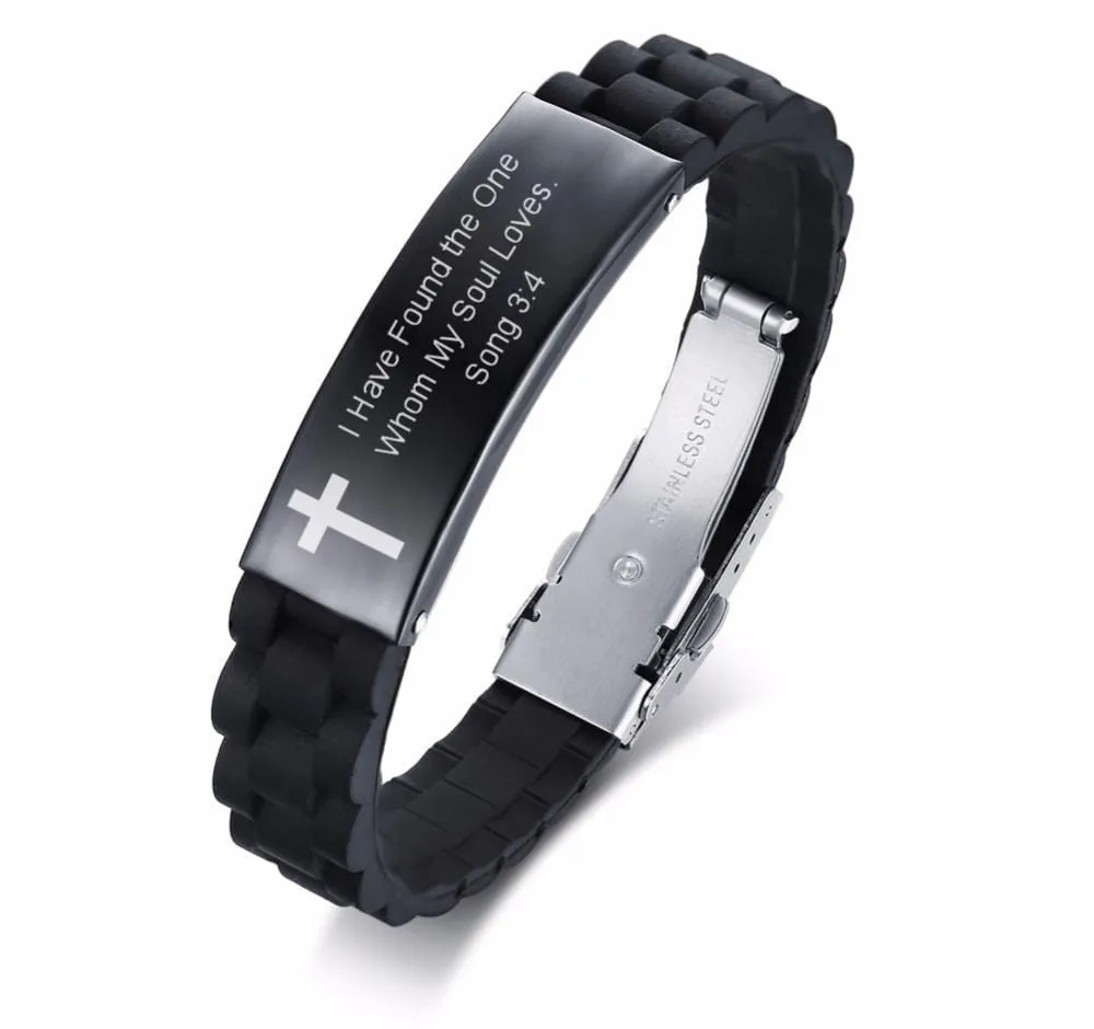 Bible Verse Bracelet <br> The One Whom My Soul Loves (Silicone)