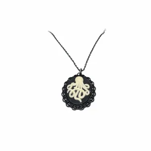 Black and White Octopus Necklace