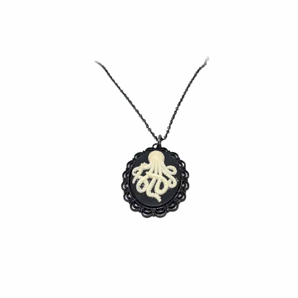 Black and White Octopus Necklace