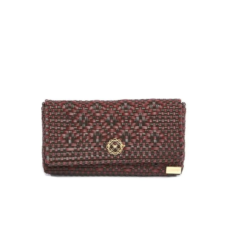BLACK BURGUNDY TRAVEL TOTE BAG WITH CLUTCH