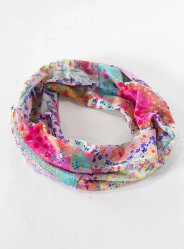 Boho Bandeau Half - Pink Water Clear Patchwork