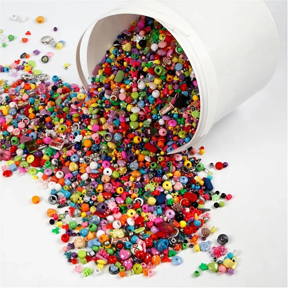 Bucket Of Plastic Acrylic Beads Jewellery Making Supplies Craft Decor D:6-20 mm