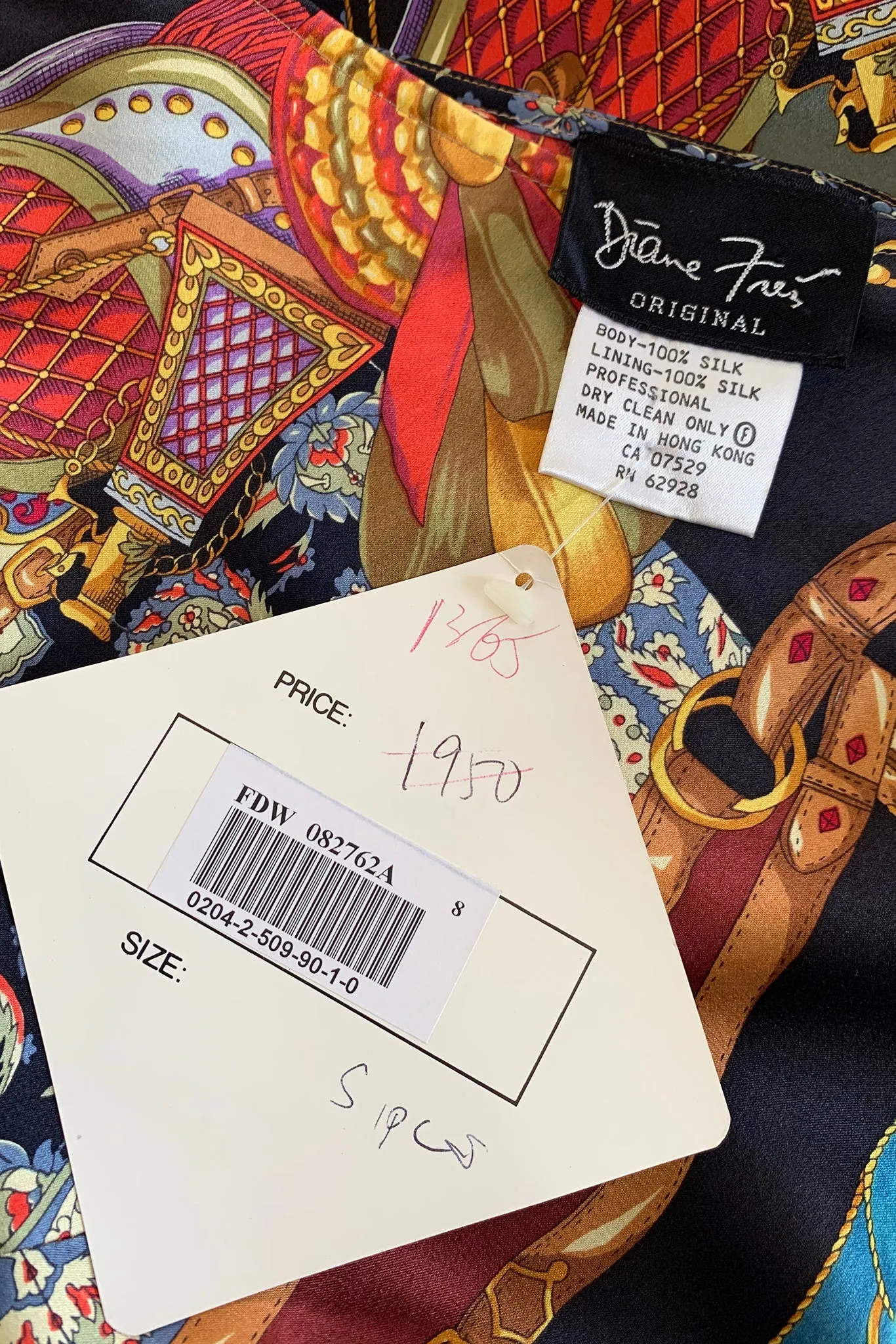 Buckle Print Silk Bias Dress