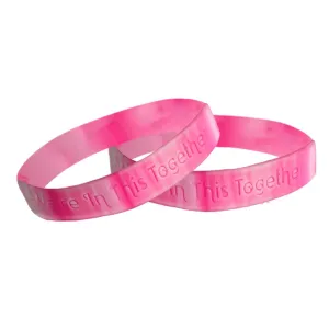 Camoflauge Breast Cancer We're In This Together Silicone Bracelets