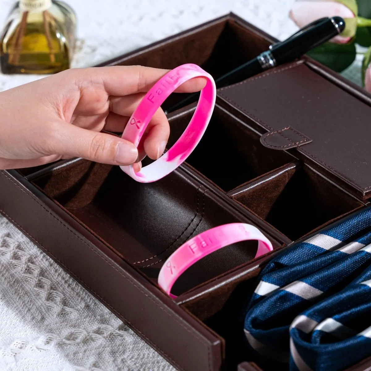 Camoflauge Breast Cancer We're In This Together Silicone Bracelets