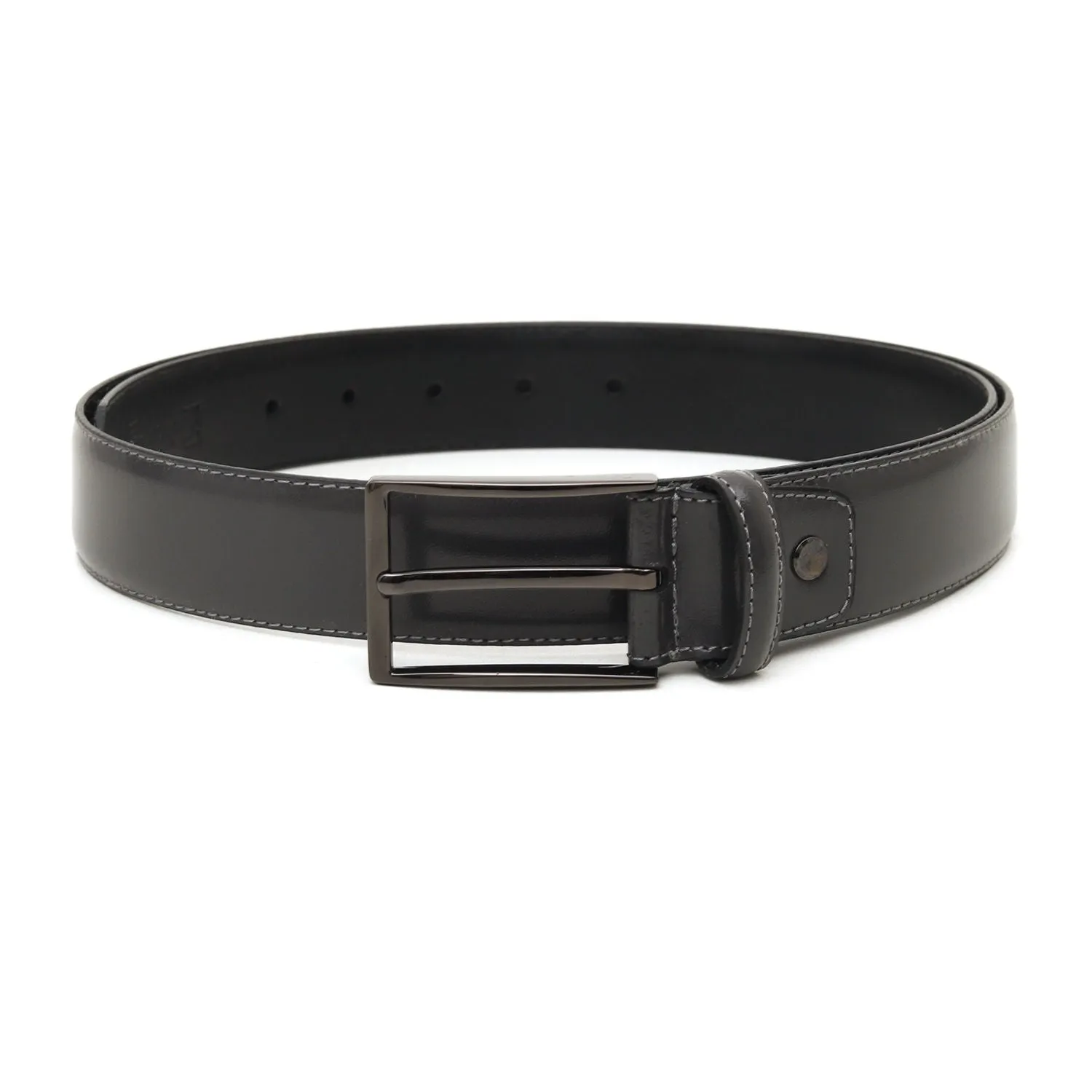 Casual Plain Leather Mens Belt - Grey