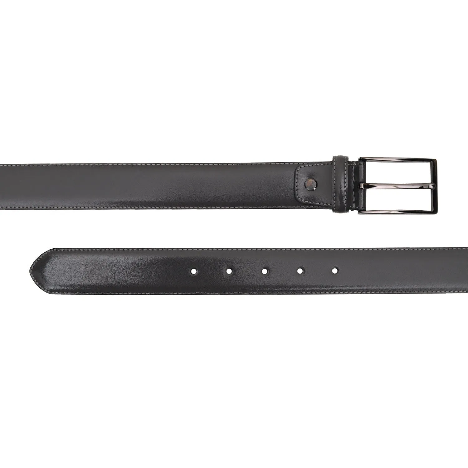 Casual Plain Leather Mens Belt - Grey