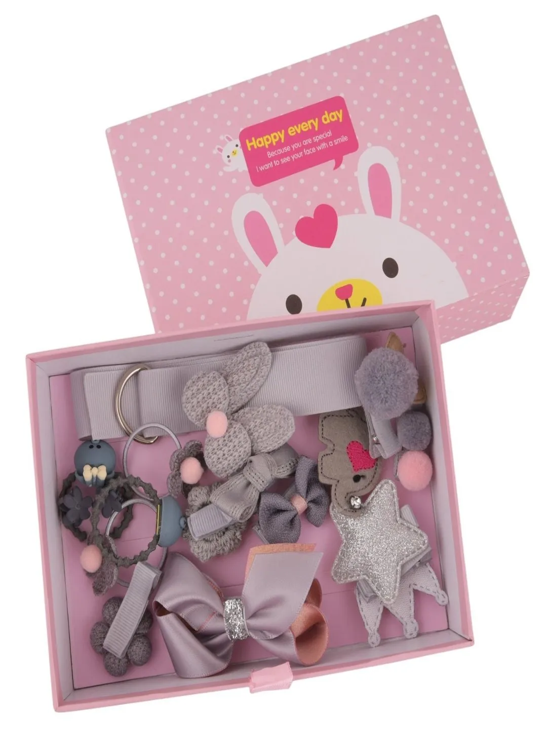 Chic Hair Clips Set for Girls - Silver, Pack of 18