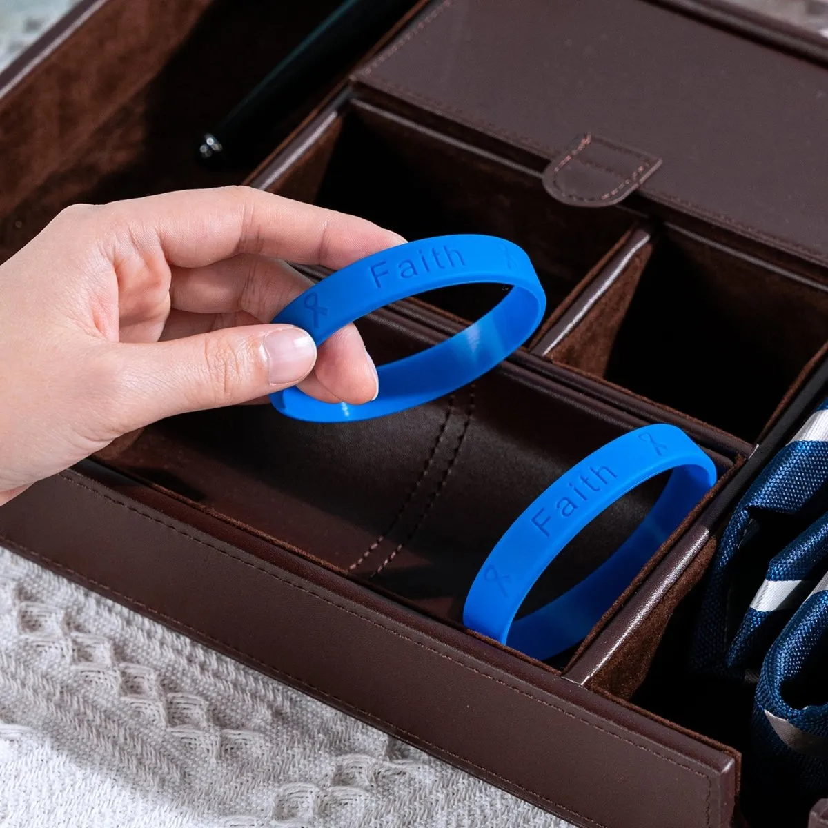 Child Abuse Awareness Dark Blue Silicone Bracelet Wristbands