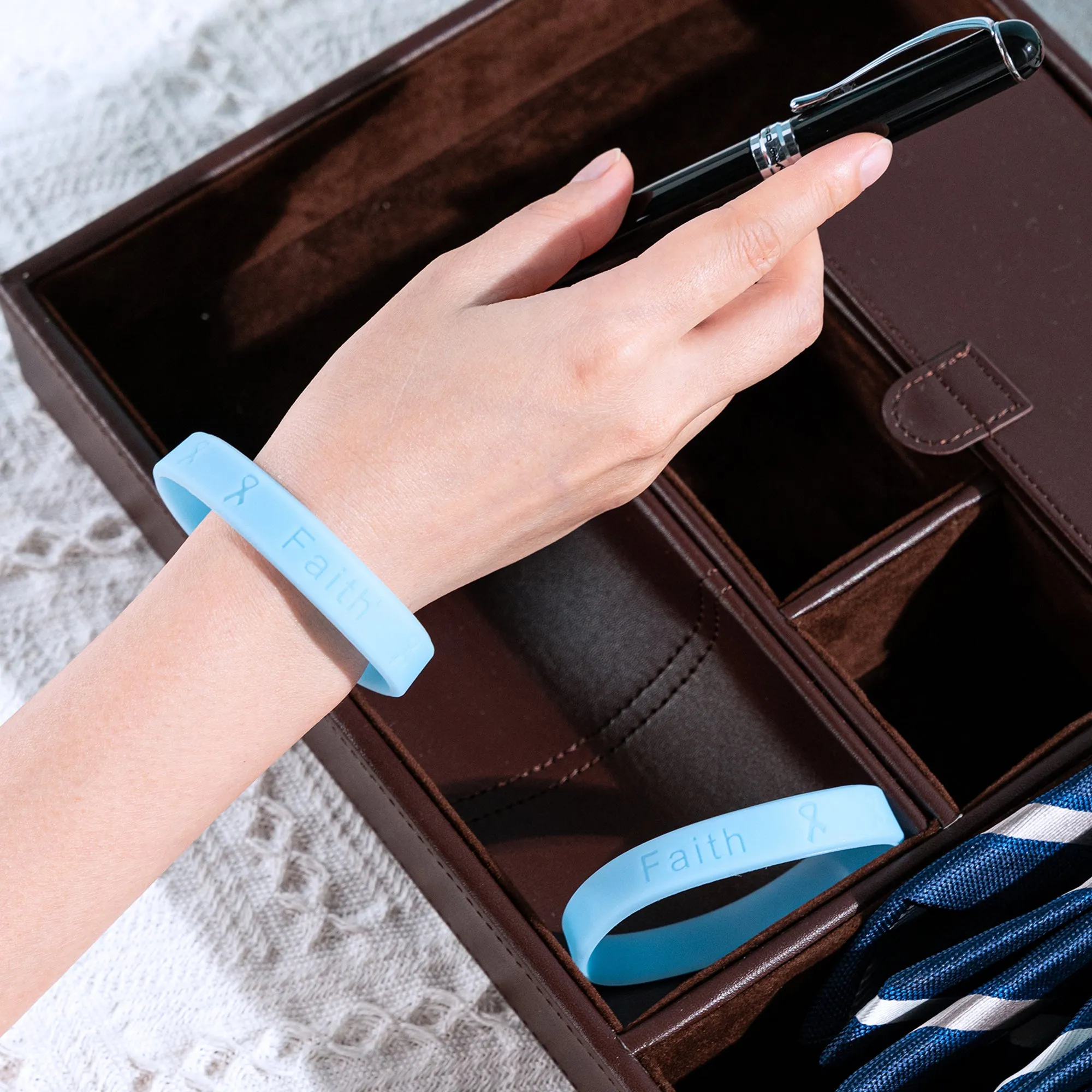 Chronic Illness Awareness Light Blue Silicone Bracelet Wristbands
