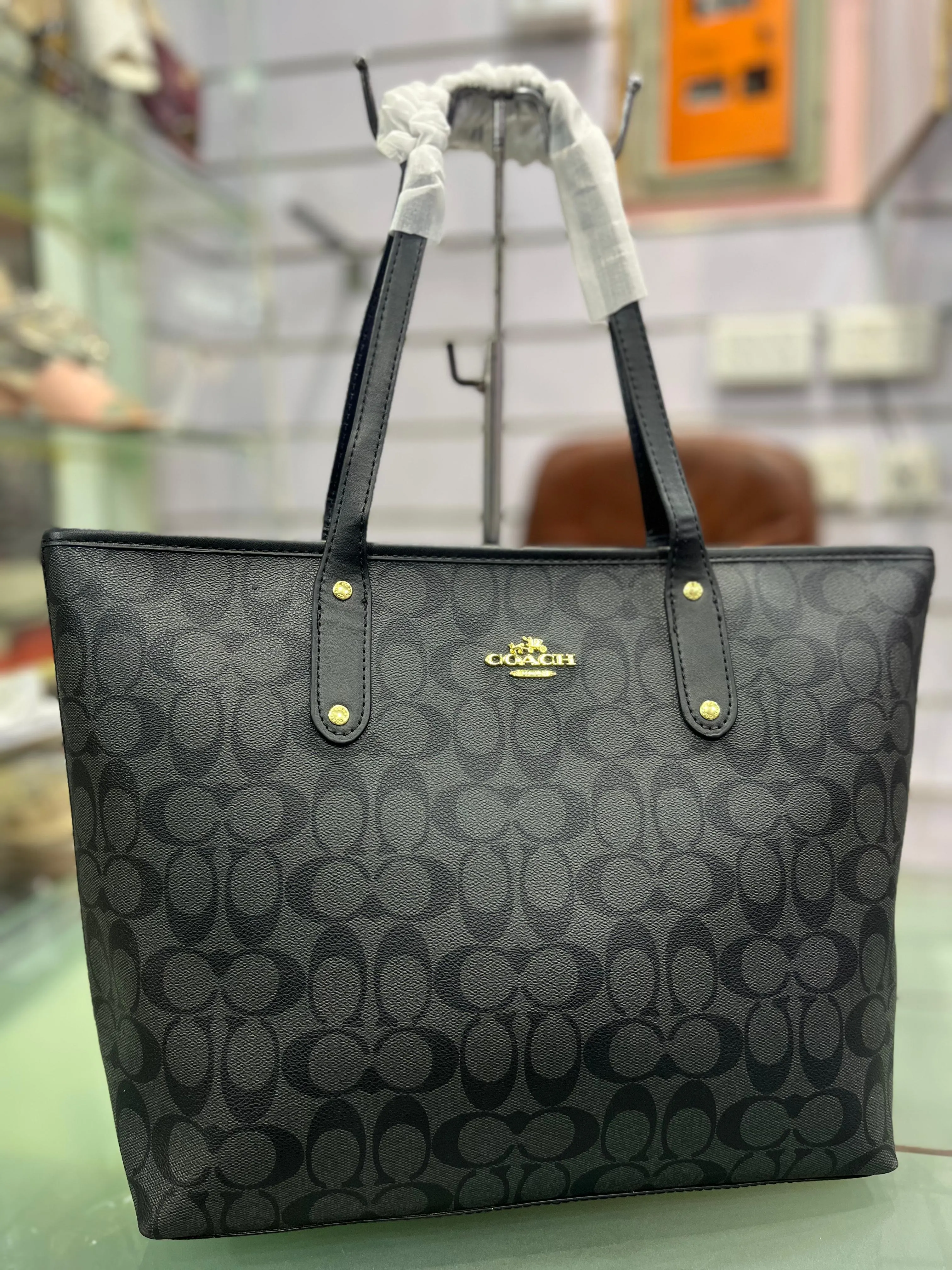 COMBO DEAL OF COACH ZIP TOTE BAG AND COACH FLAT PUMPS - BLACK