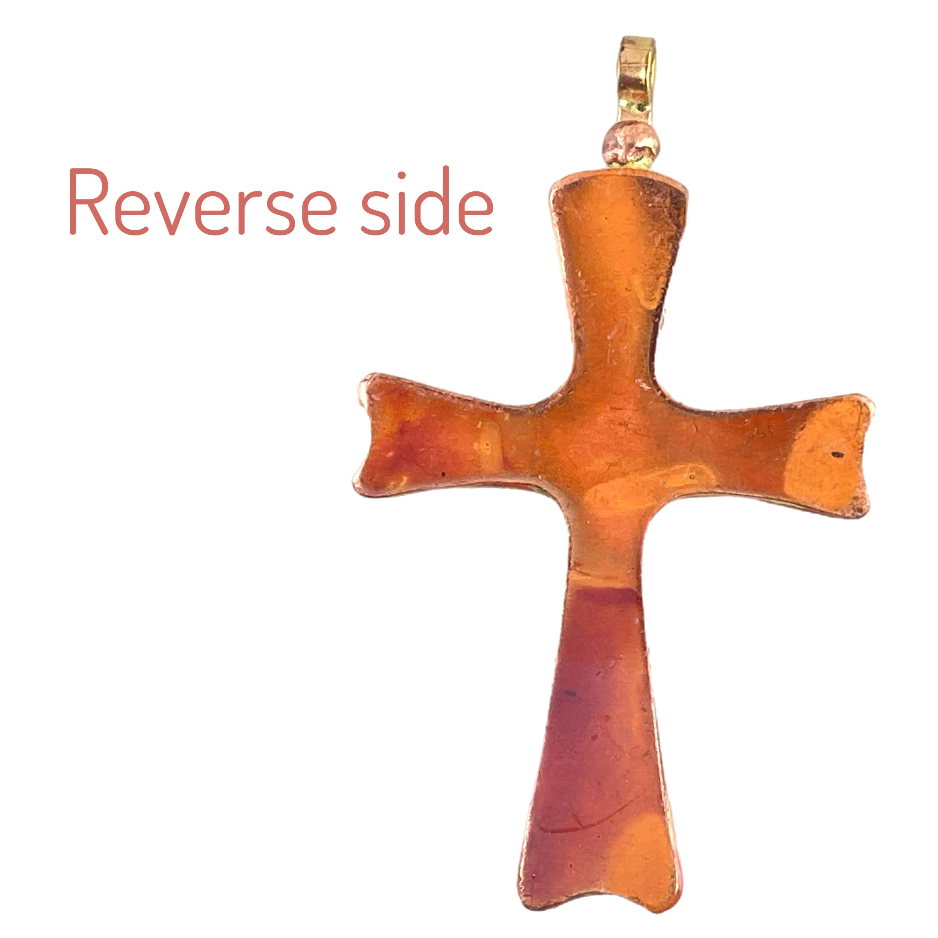 Copper Cross Bezeled Pendant