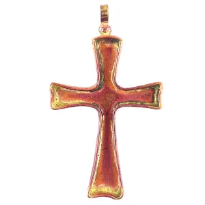 Copper Cross Bezeled Pendant