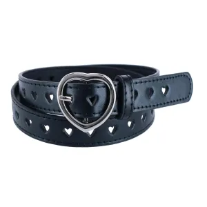CTM® Girls Love Heart Punched Hole Belt